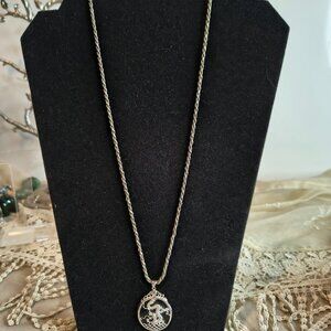 Solid Sterling Silver 925 and Black Onyx Dragon Necklace